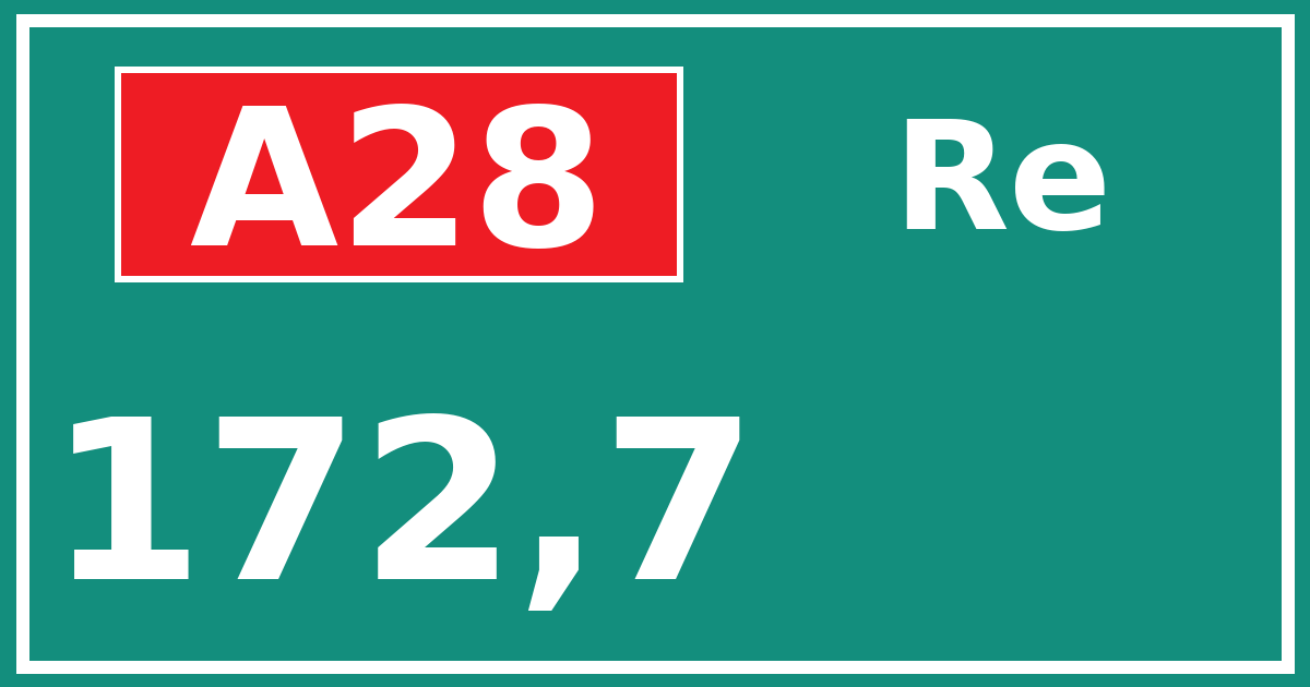 Hectometerbord A28 172,7 zijde Re