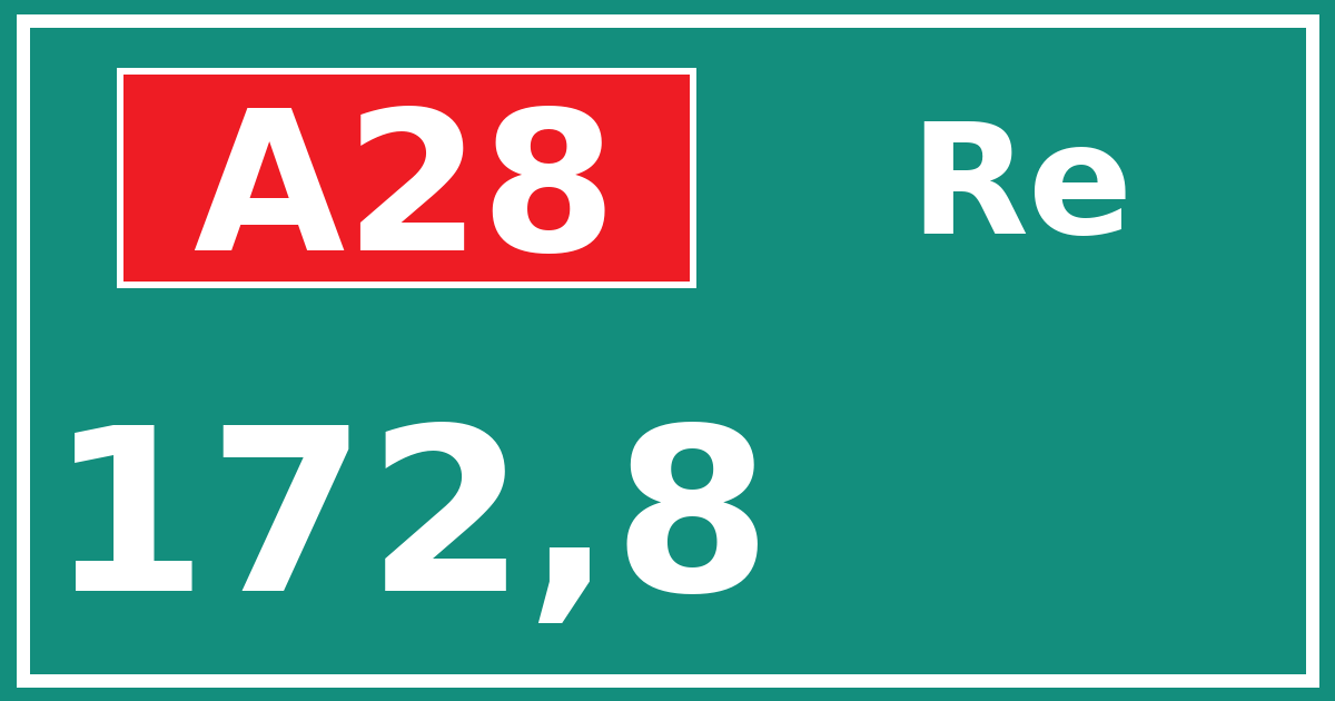 Hectometerbord A28 172,8 zijde Re