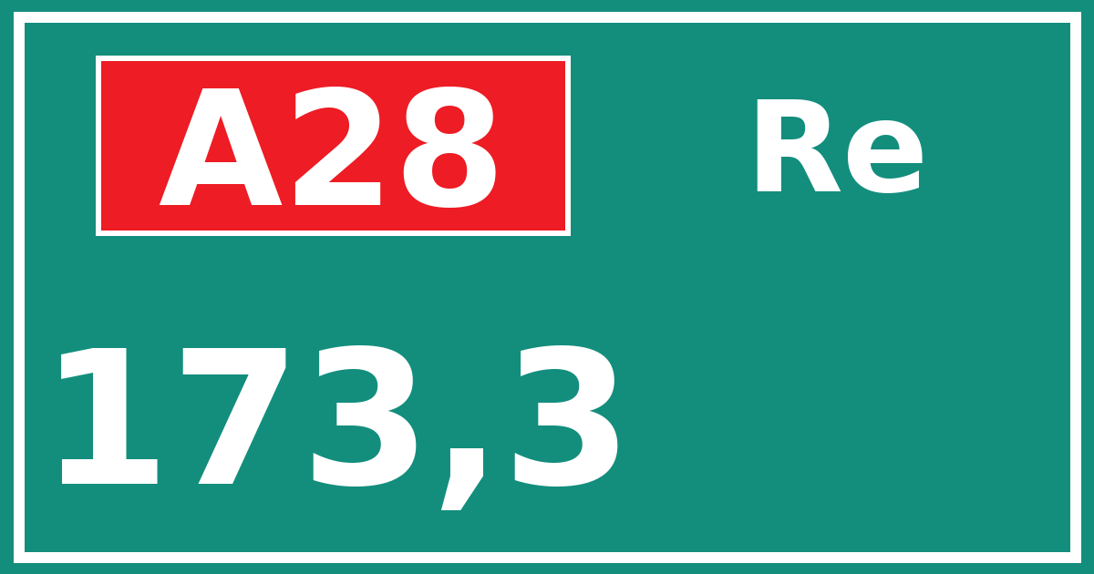 Hectometerbord A28 173,3 zijde Re