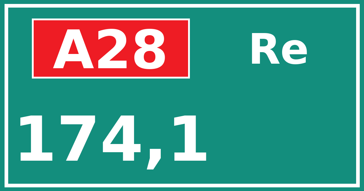 Hectometerbord A28 174,1 zijde Re