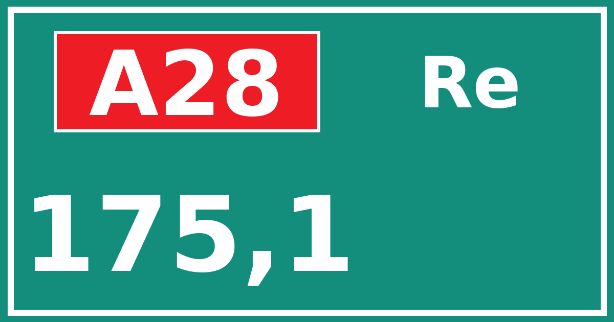 Hectometerbord A28 175,1 zijde Re