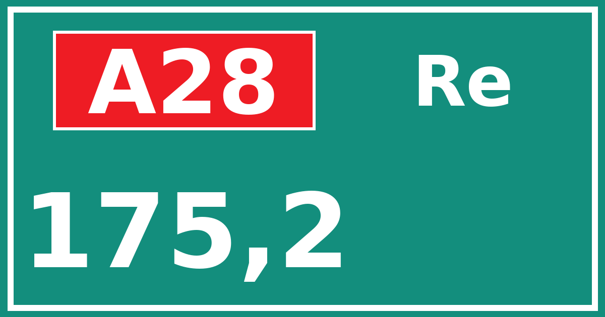 Hectometerbord A28 175,2 zijde Re