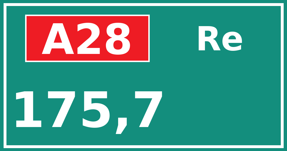 Hectometerbord A28 175,7 zijde Re