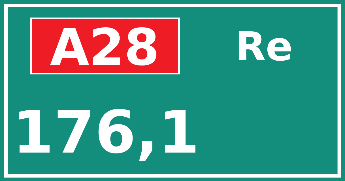 Hectometerbord A28 176,1 zijde Re