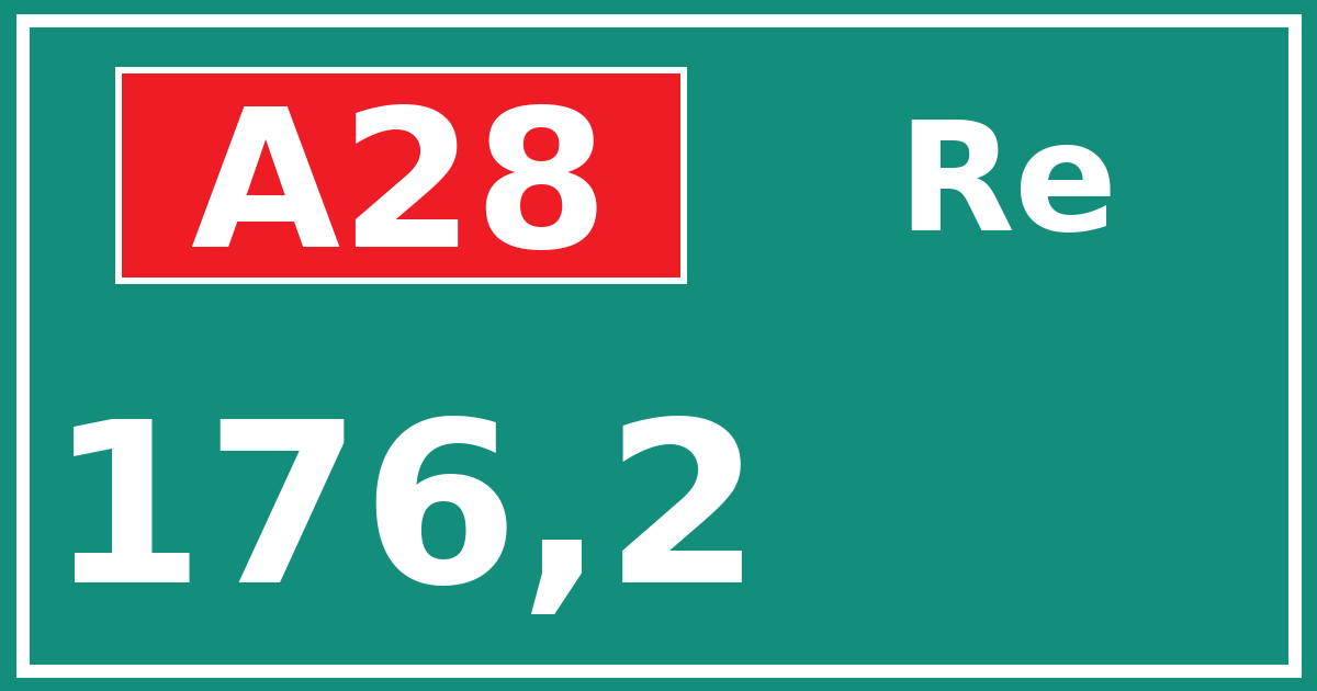 Hectometerbord A28 176,2 zijde Re