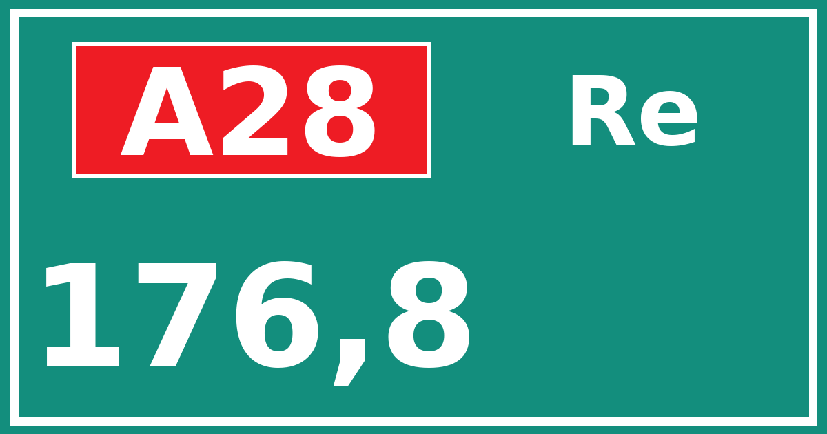 Hectometerbord A28 176,8 zijde Re
