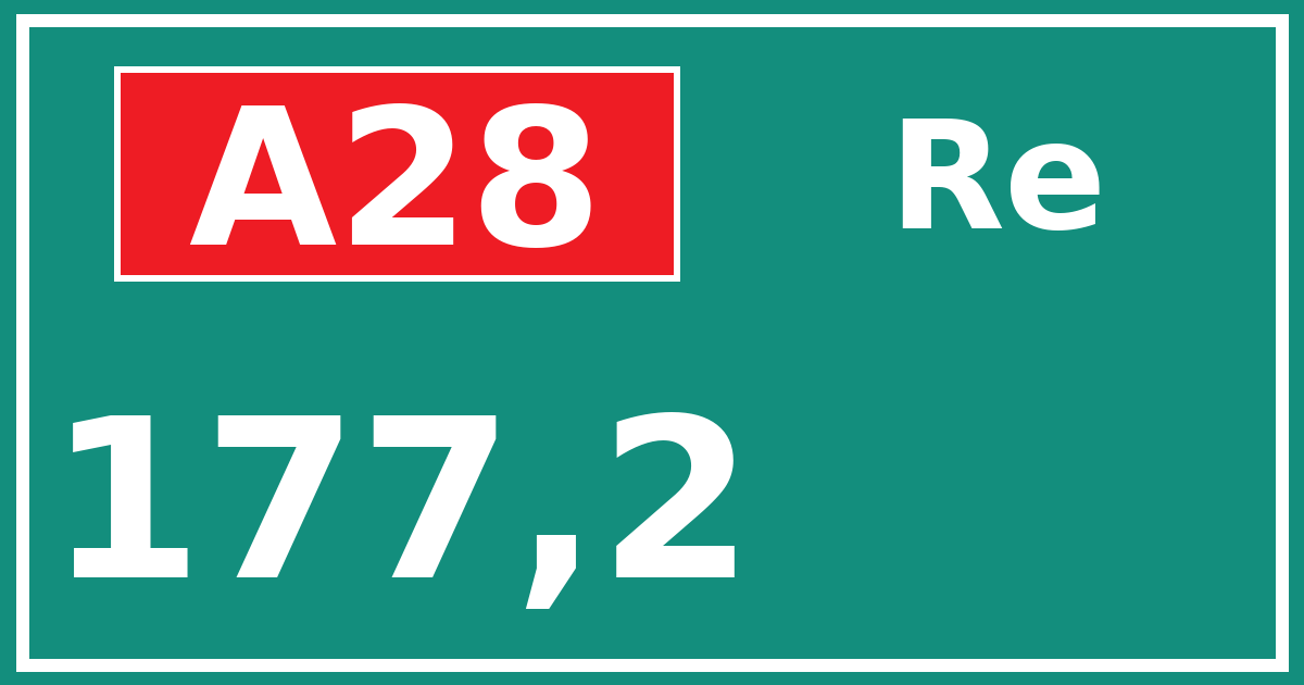Hectometerbord A28 177,2 zijde Re