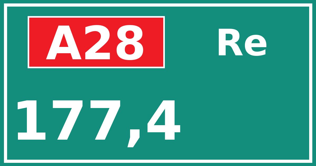 Hectometerbord A28 177,4 zijde Re