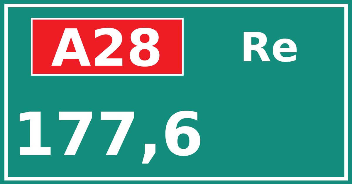 Hectometerbord A28 177,6 zijde Re