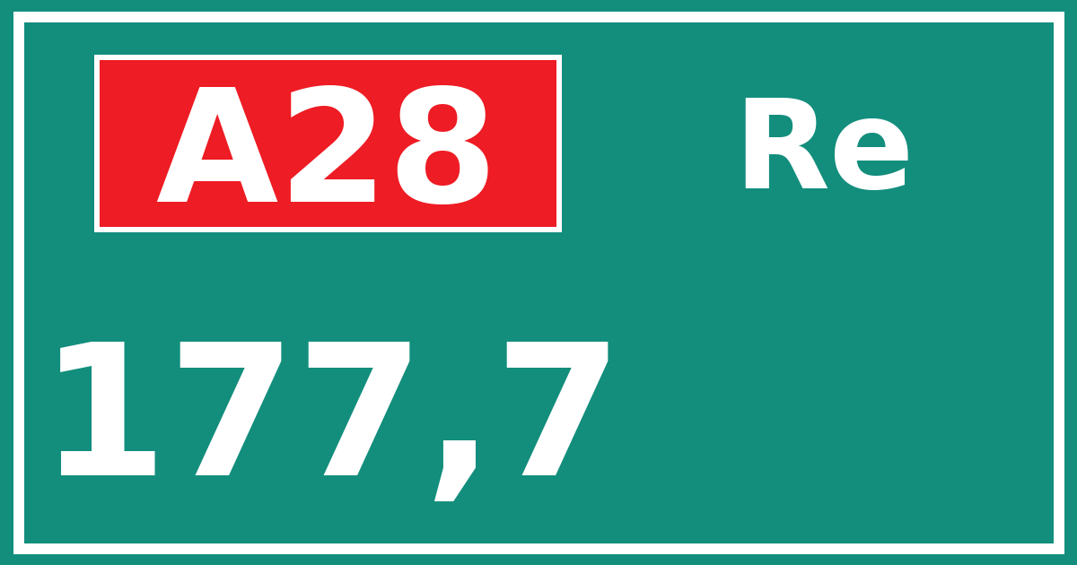 Hectometerbord A28 177,7 zijde Re