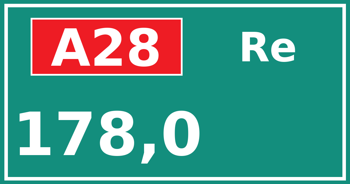 Hectometerbord A28 178,0 zijde Re