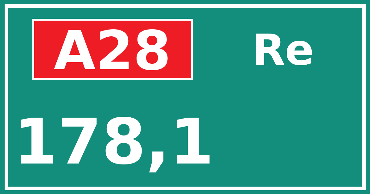 Hectometerbord A28 178,1 zijde Re