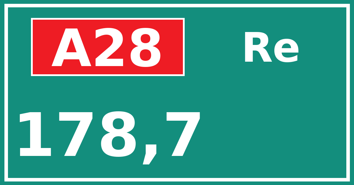 Hectometerbord A28 178,7 zijde Re
