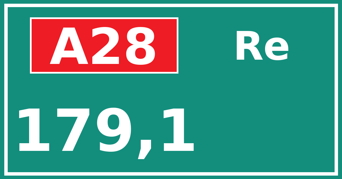 Hectometerbord A28 179,1 zijde Re