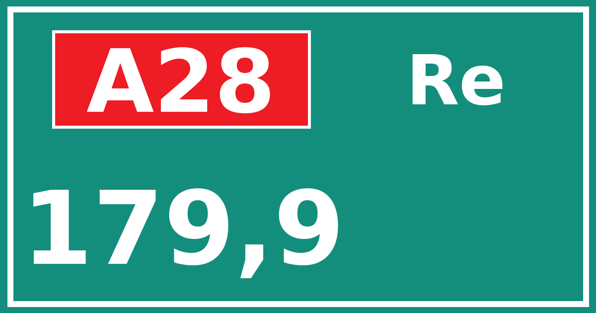 Hectometerbord A28 179,9 zijde Re