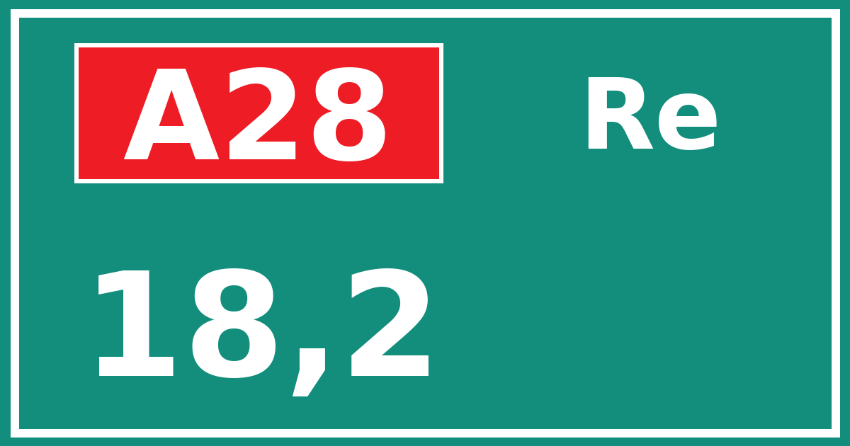 Hectometerbord A28 18,2 zijde Re