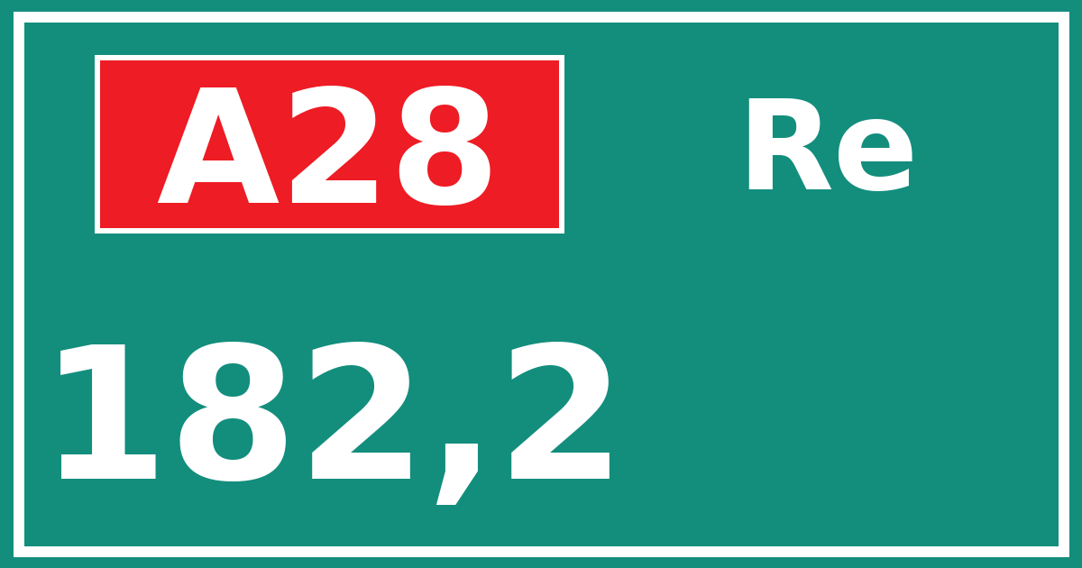 Hectometerbord A28 182,2 zijde Re
