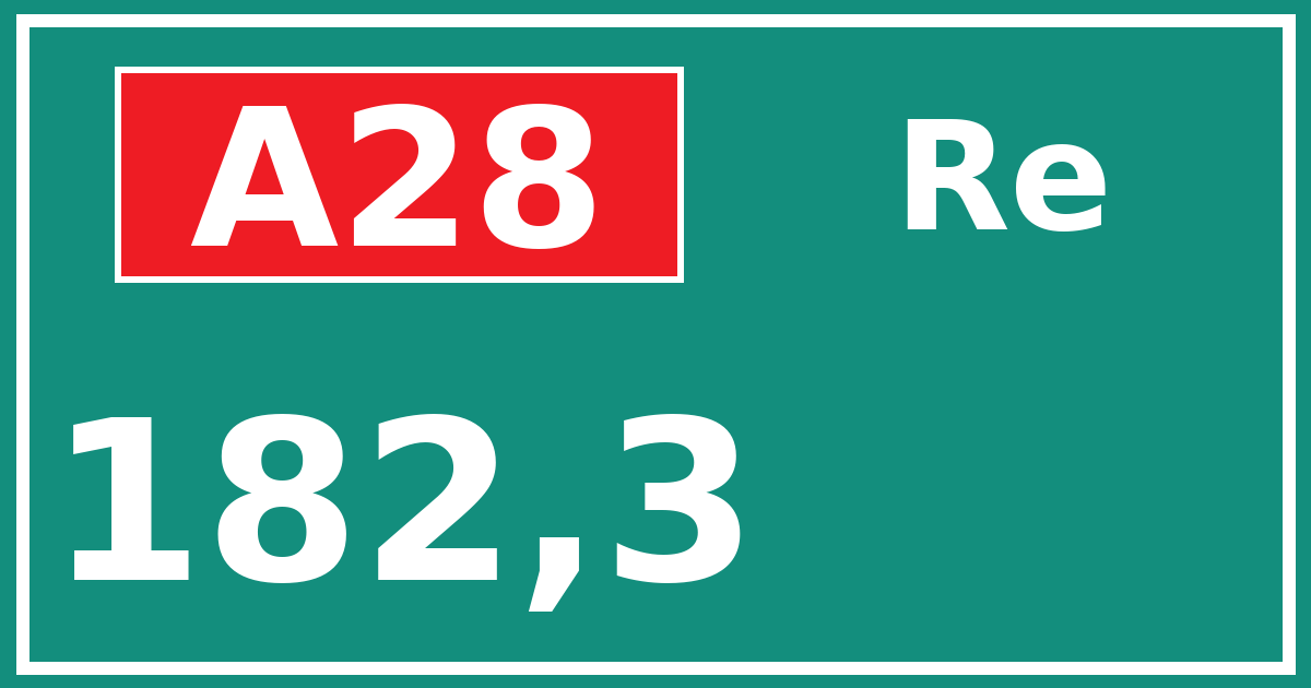 Hectometerbord A28 182,3 zijde Re