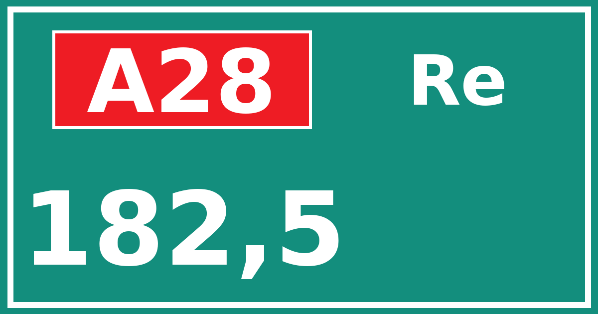 Hectometerbord A28 182,5 zijde Re