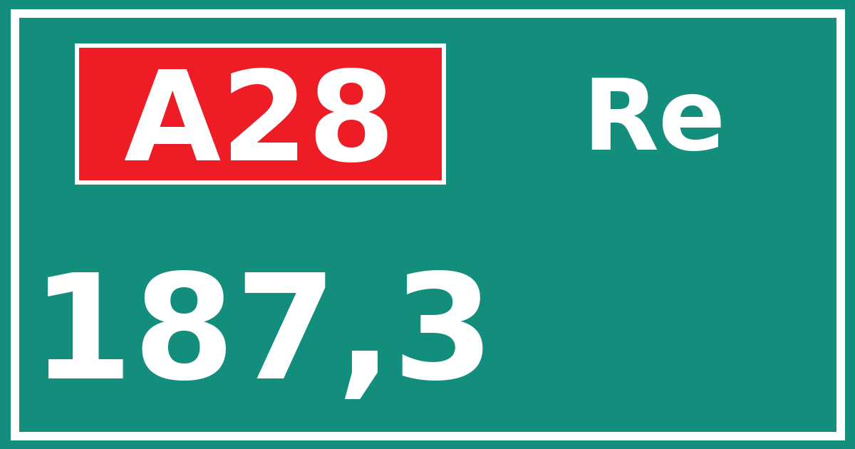 Hectometerbord A28 187,3 zijde Re
