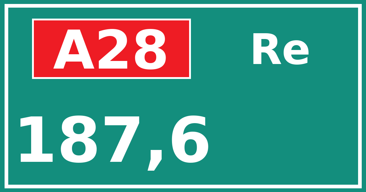 Hectometerbord A28 187,6 zijde Re