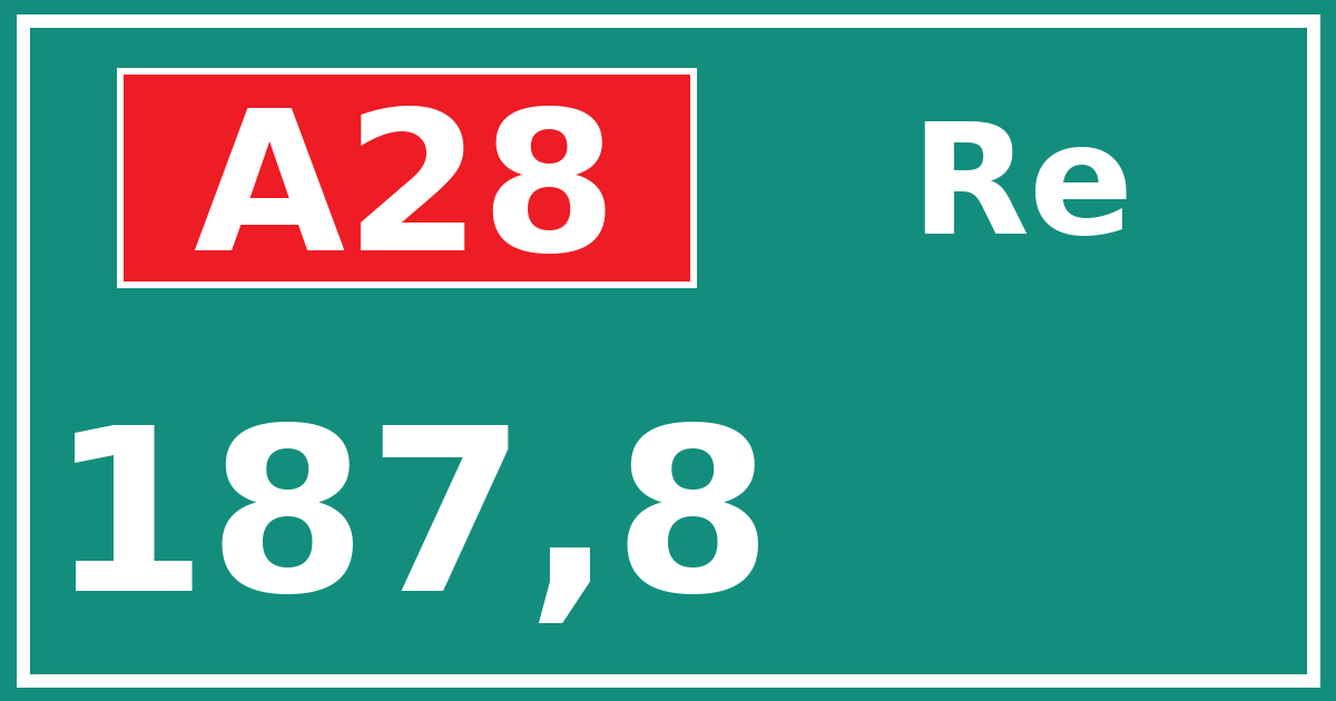 Hectometerbord A28 187,8 zijde Re