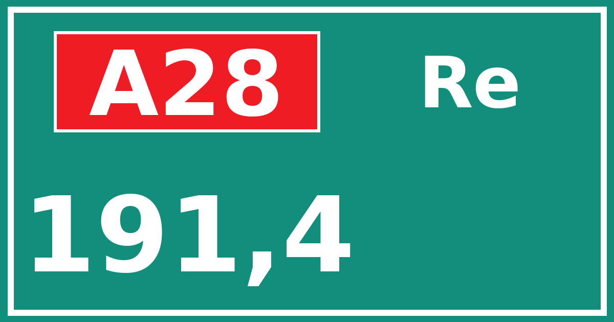 Hectometerbord A28 191,4 zijde Re