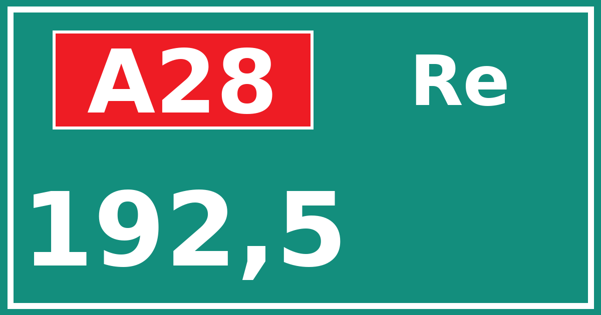 Hectometerbord A28 192,5 zijde Re