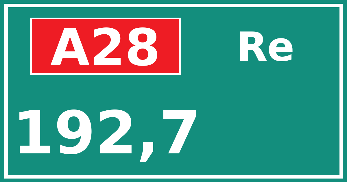 Hectometerbord A28 192,7 zijde Re