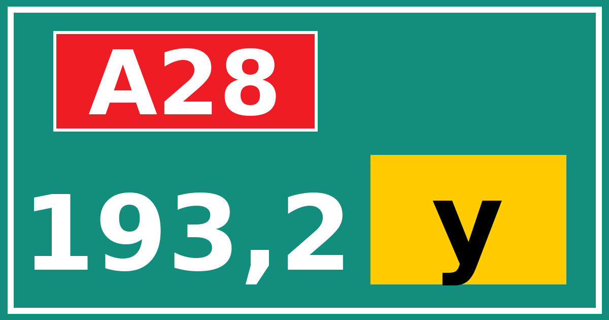 Hectometerbord A28 193,2 letter y