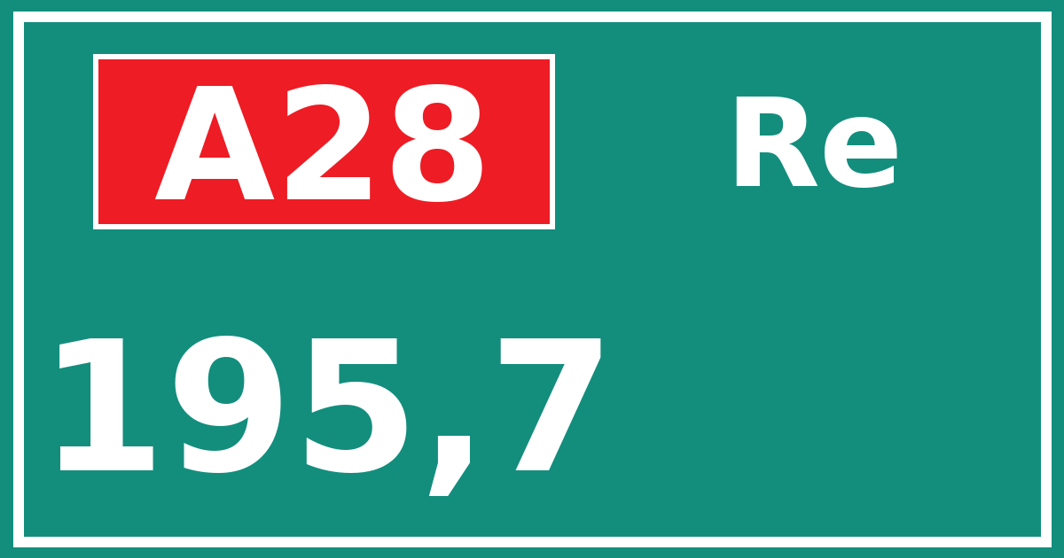 Hectometerbord A28 195,7 zijde Re