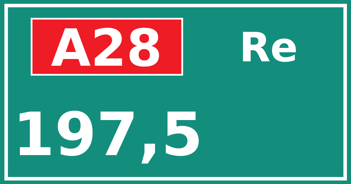 Hectometerbord A28 197,5 zijde Re