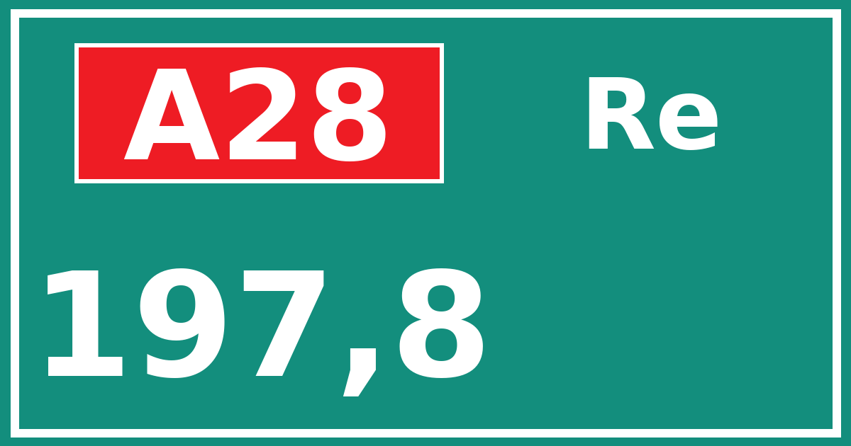 Hectometerbord A28 197,8 zijde Re