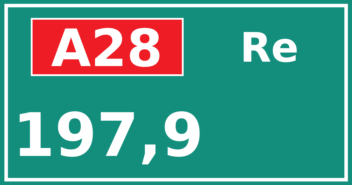 Hectometerbord A28 197,9 zijde Re