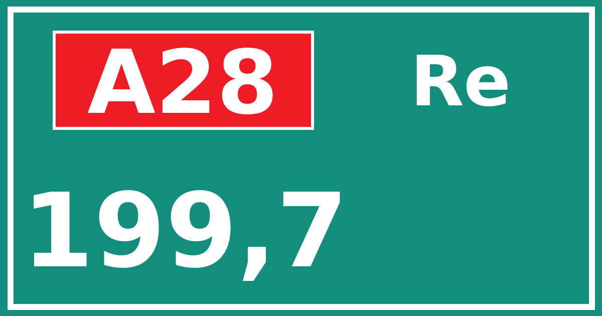 Hectometerbord A28 199,7 zijde Re