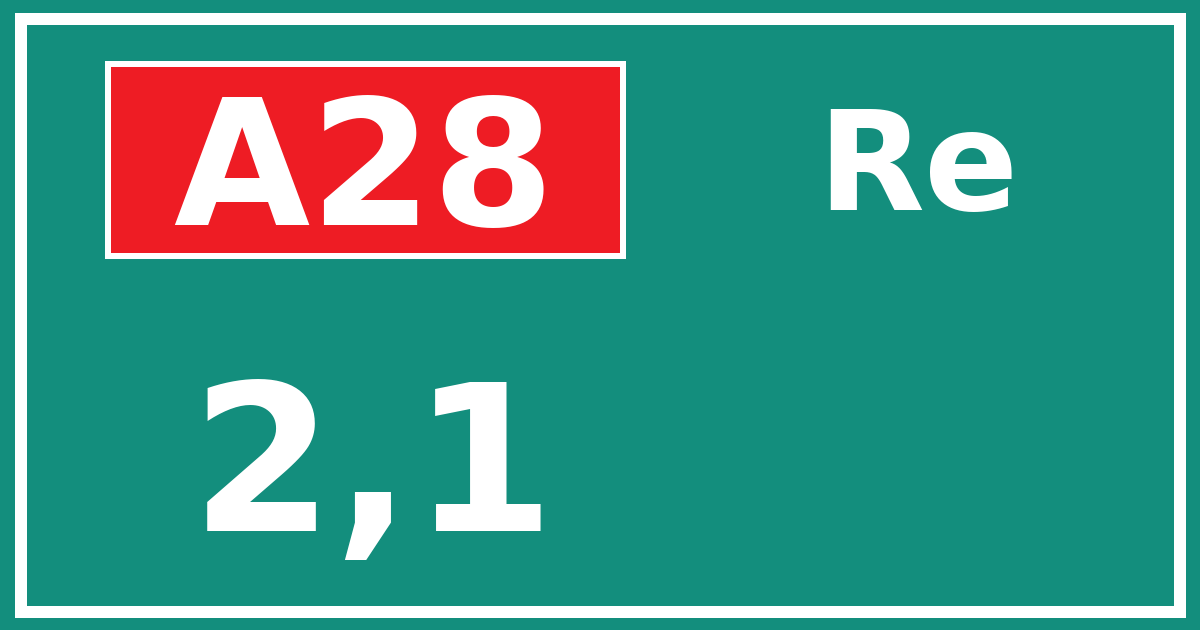 Hectometerbord A28 2,1 zijde Re
