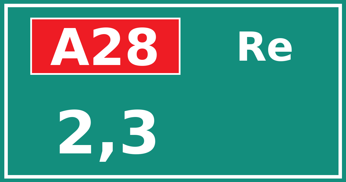 Hectometerbord A28 2,3 zijde Re