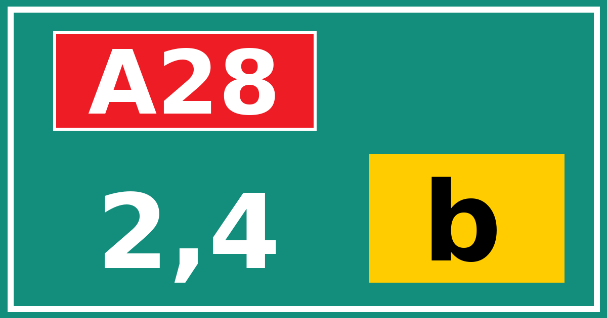 Hectometerbord A28 2,4 letter b
