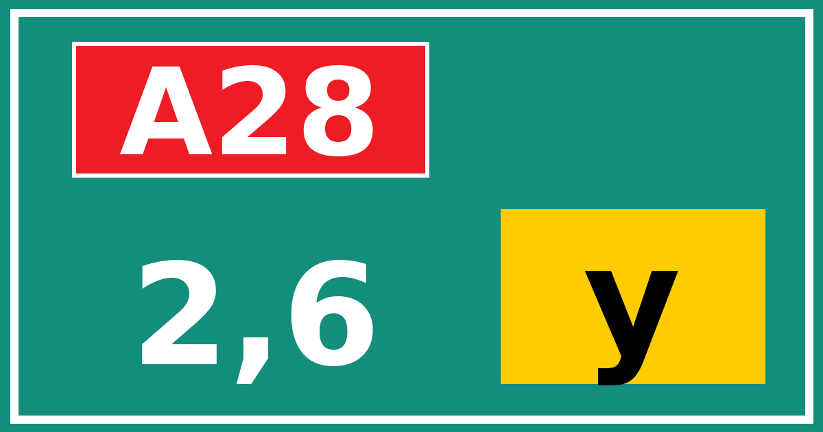 Hectometerbord A28 2,6 letter y