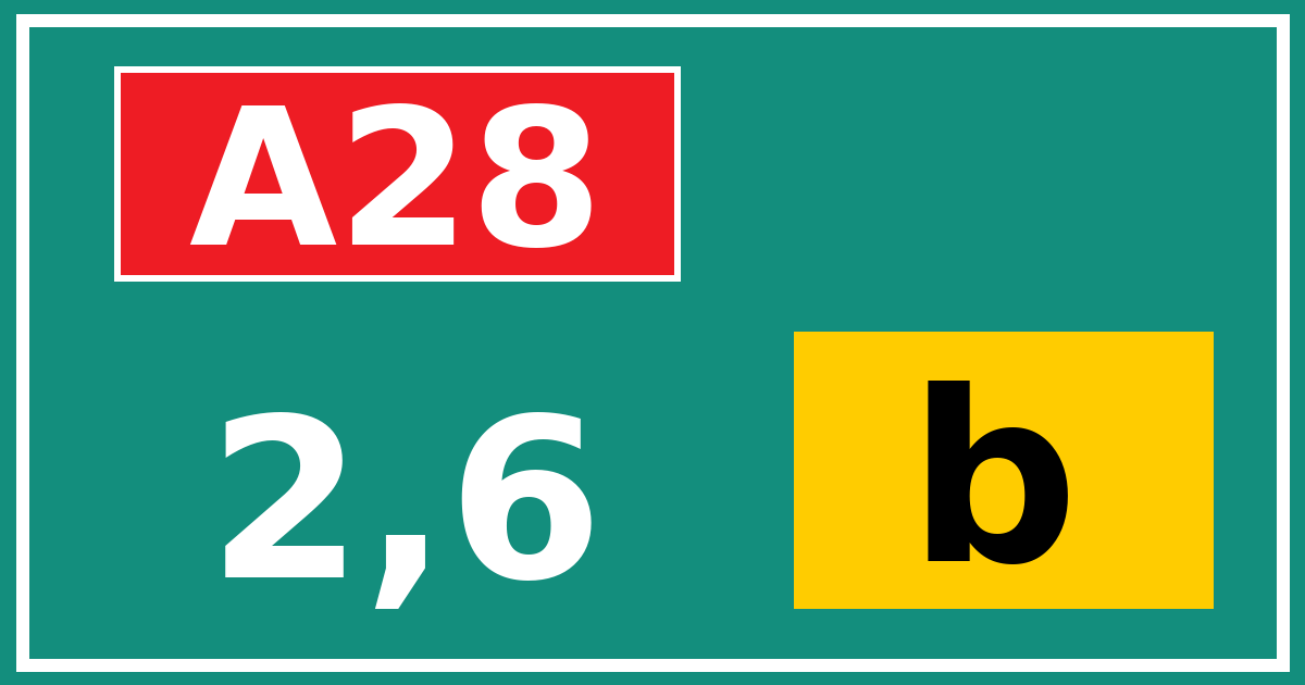 Hectometerbord A28 2,6 letter b