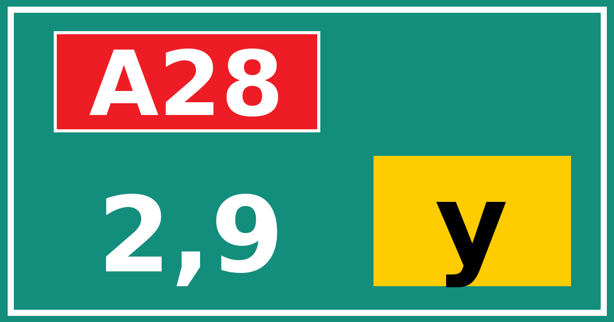 Hectometerbord A28 2,9 letter y