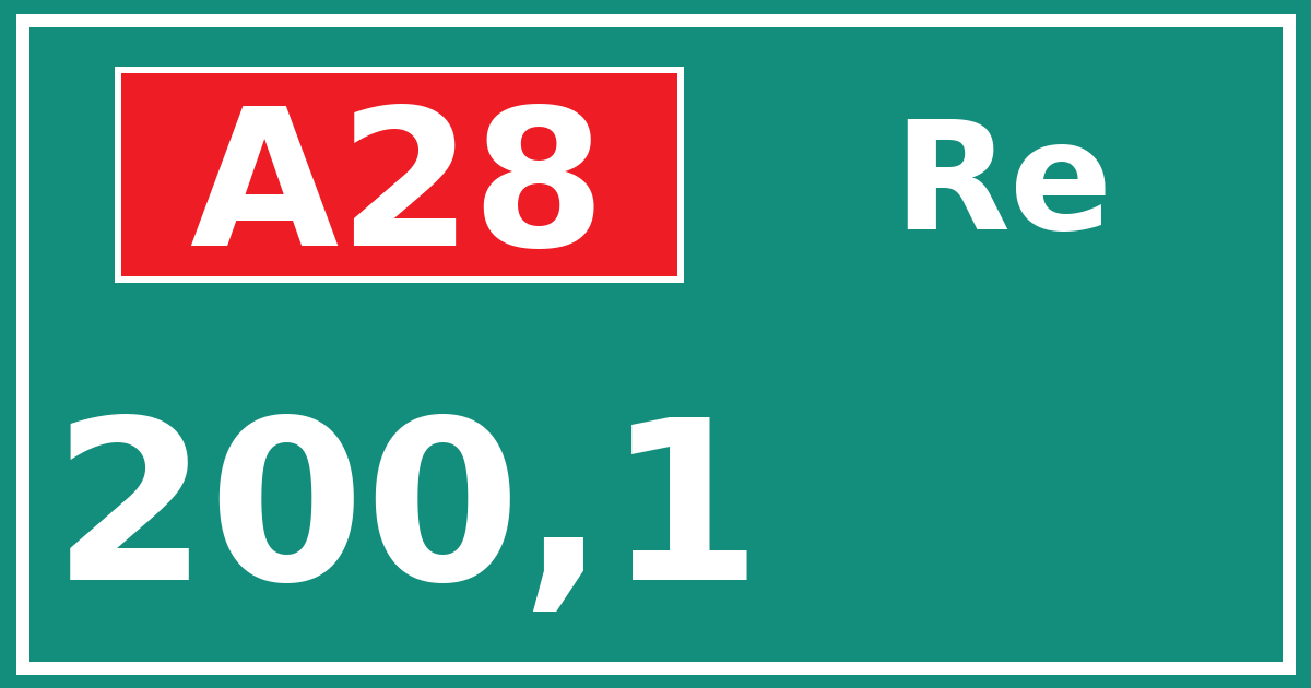Hectometerbord A28 200,1 zijde Re