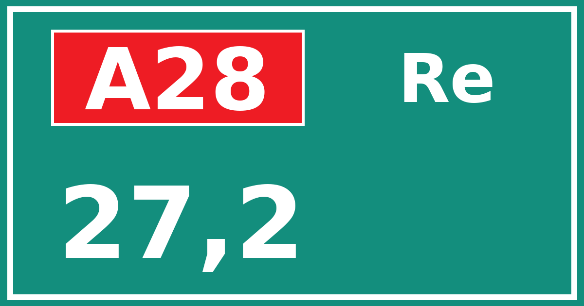 Hectometerbord A28 27,2 zijde Re