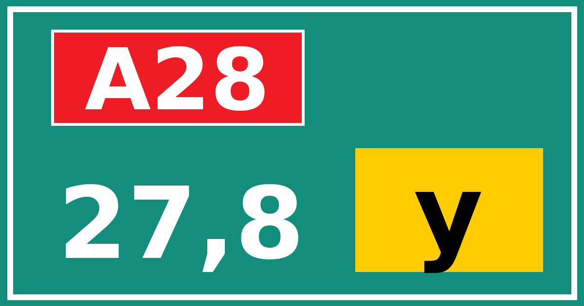 Hectometerbord A28 27,8 letter y