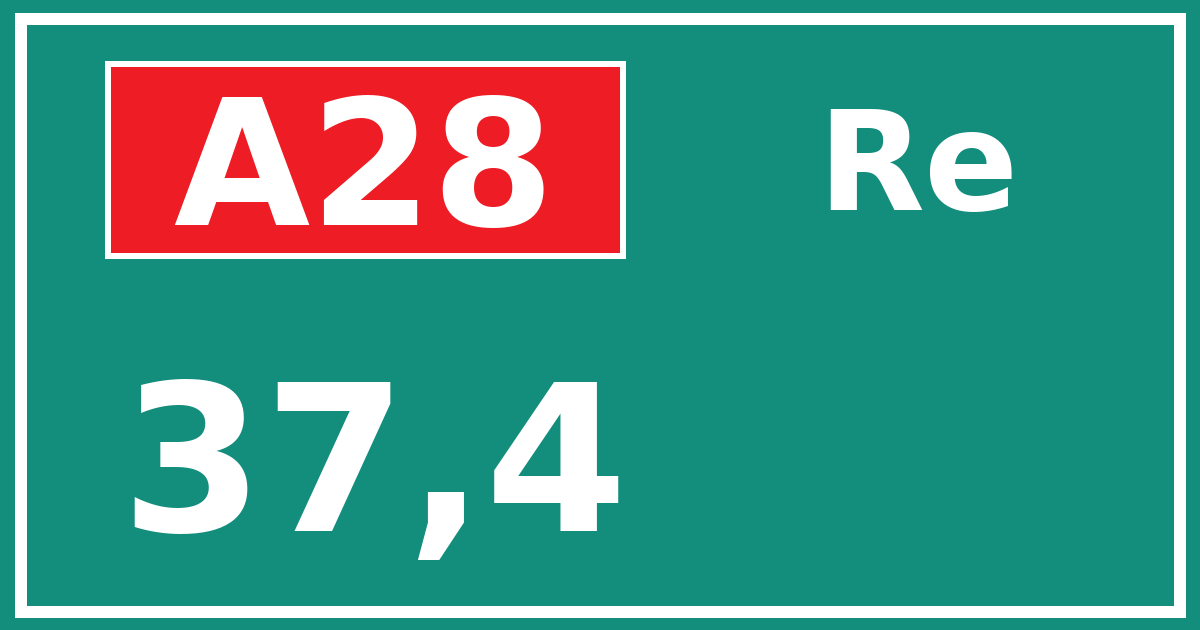 Hectometerbord A28 37,4 zijde Re