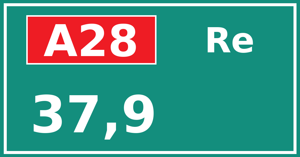 Hectometerbord A28 37,9 zijde Re
