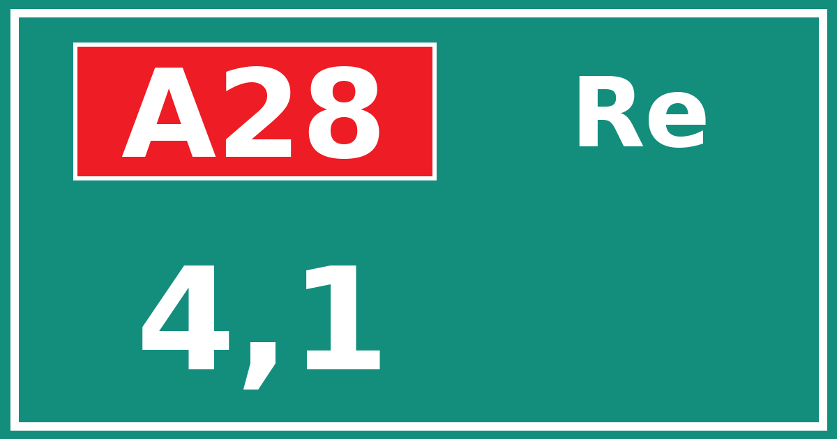 Hectometerbord A28 4,1 zijde Re