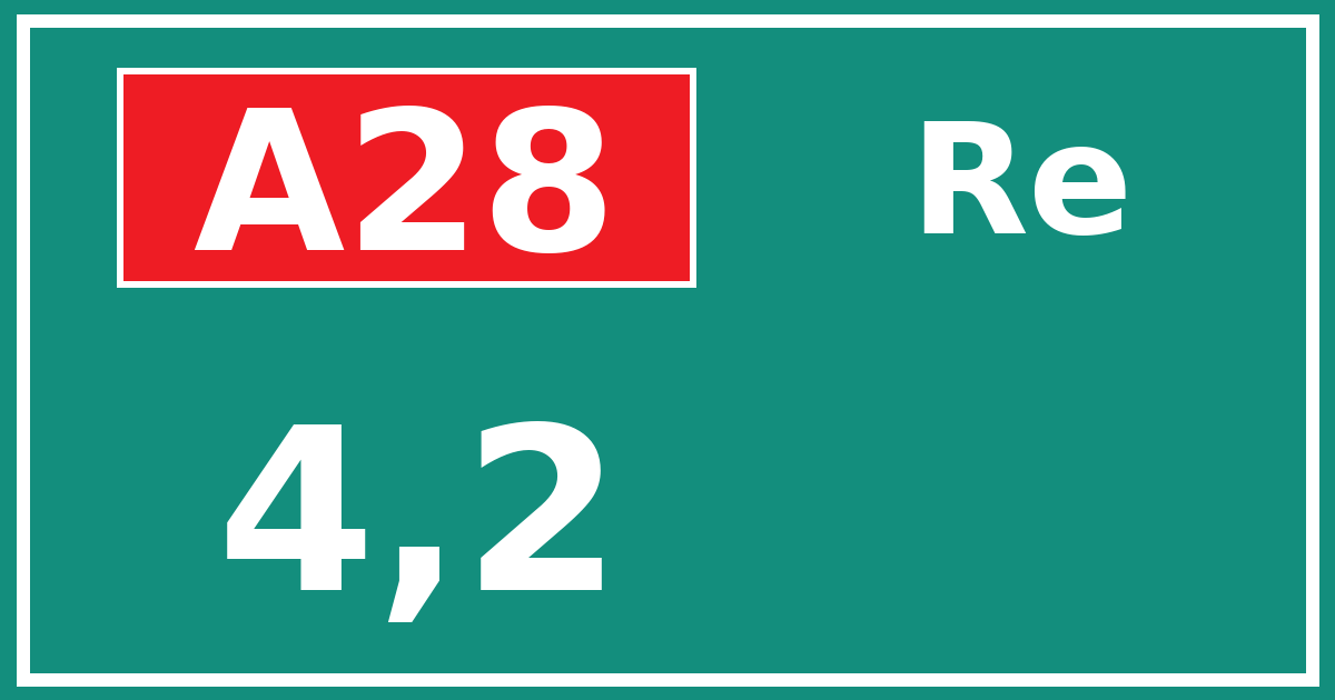 Hectometerbord A28 4,2 zijde Re