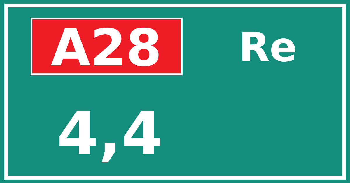 Hectometerbord A28 4,4 zijde Re