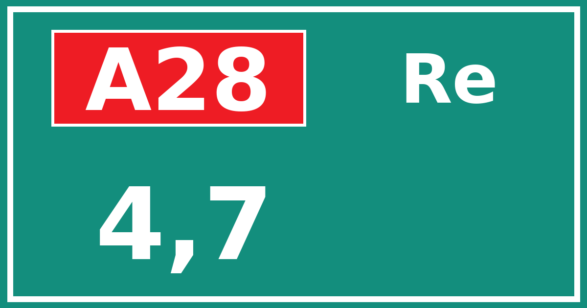 Hectometerbord A28 4,7 zijde Re